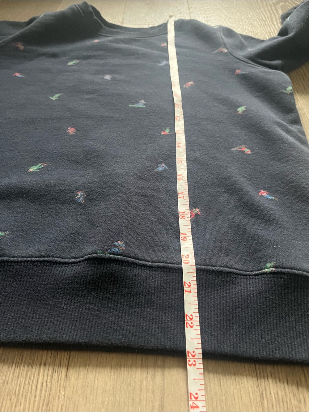 Roots Women's Navy Sweatshirt with Tiny Multicolor Skiers Embroidery in size S - Picture 12 of 13